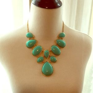 Teal statement necklace